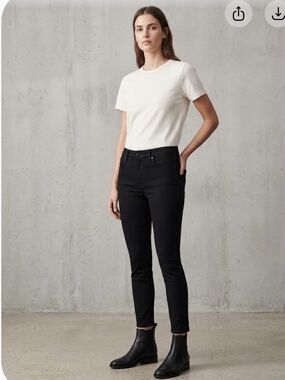 Rag & Bone Cate Mid-Rise Ankle Skinny Jeans in Black Sz 31